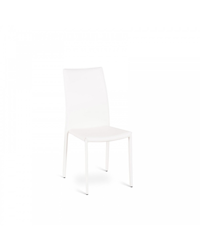 Set di 4 sedie in similcuoio bianco e metallo, dimensioni 42x41x95cm