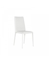 Set di 4 sedie in similpelle e metallo, colore bianco, dimensioni 40x42x96cm