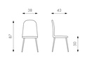 Set di 4 sedie in similrattan con seduta beige, struttura in metallo grigio scuro, dimensioni 43x38x86.5 cm