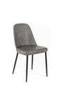 Sedia Soft-Touch di Lusso, 52cm x 45cm x 85cm, con Gambe in Metallo Nero