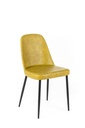 Sedia Soft-Touch di Alta Qualità 52cm x 45cm x 85cm con Gambe in Metallo Nero e Rivestimento Senape