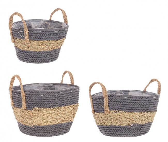 4x Set3 Cesta 2M Alyce To Grigio-Naturale