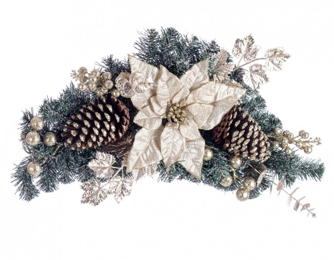 4x Sopraporta Dorette Poinsettia Champagne