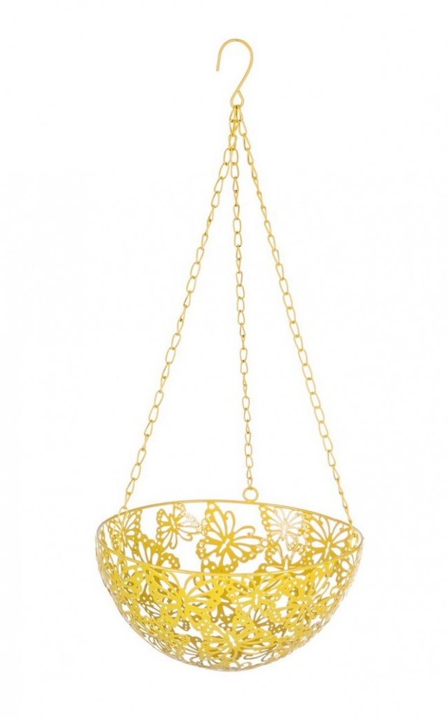 4x Vaso Pensile Farfalla Giallo D 25