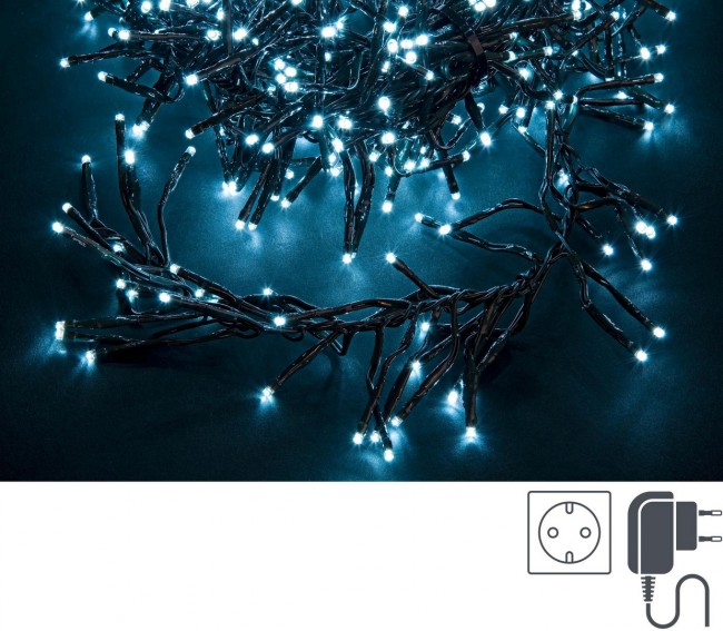 6x Cluster768L Bianco 3Mm Filo Verde Ip44