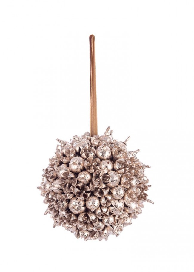 6x Decorazione Sferica Jilly Champagne D125