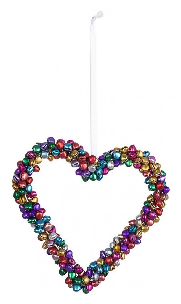 6x Pendaglio Arlecchino Cuore Multicolour