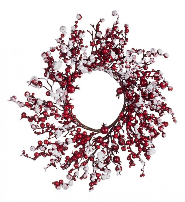 8x Corona Bessy Bacche Rosso Ghiacciato D35