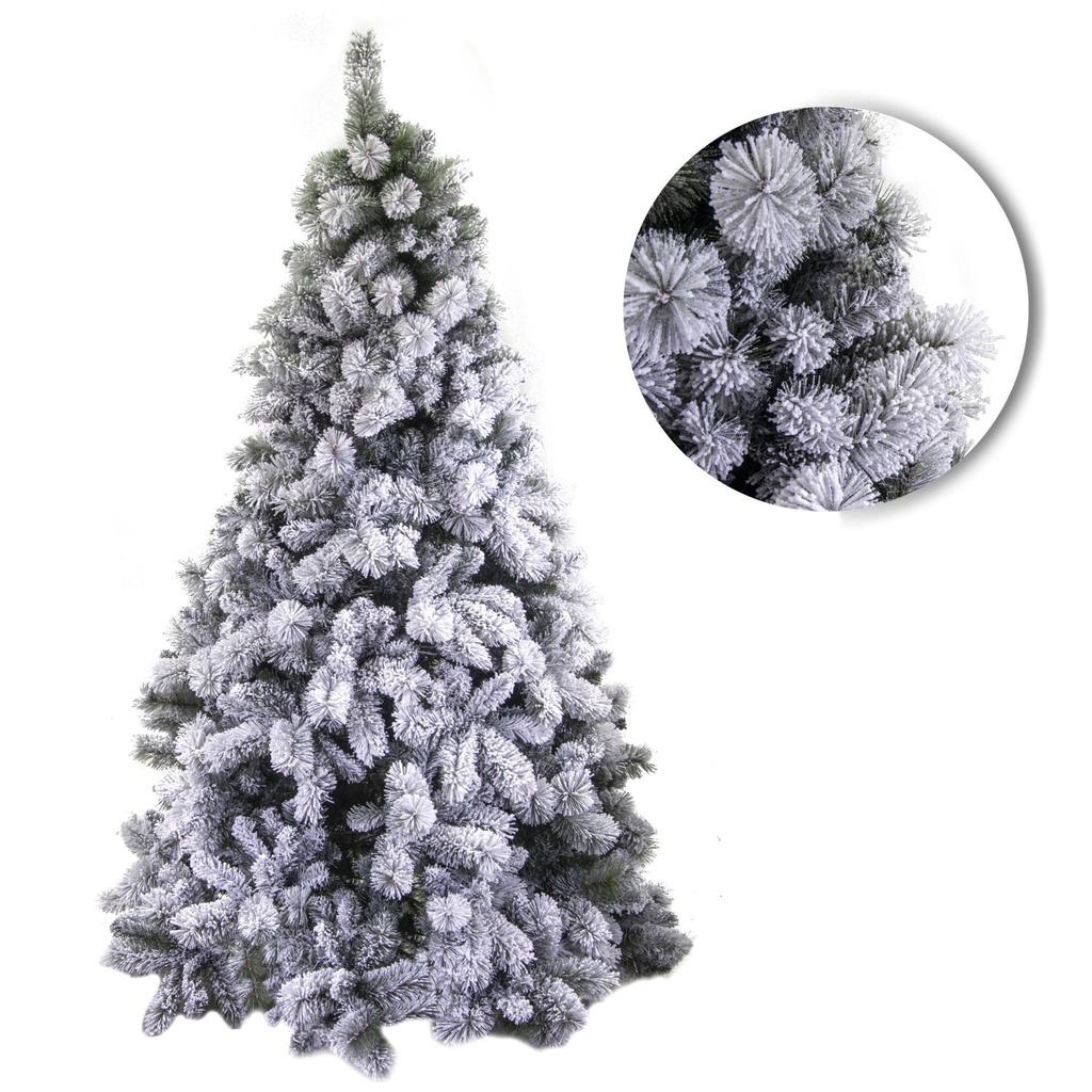 Albero innevato verde con 1189 rami, dimensioni cmø134h210