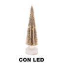 Albero LED in Vetro Oro 10x10x35 cm