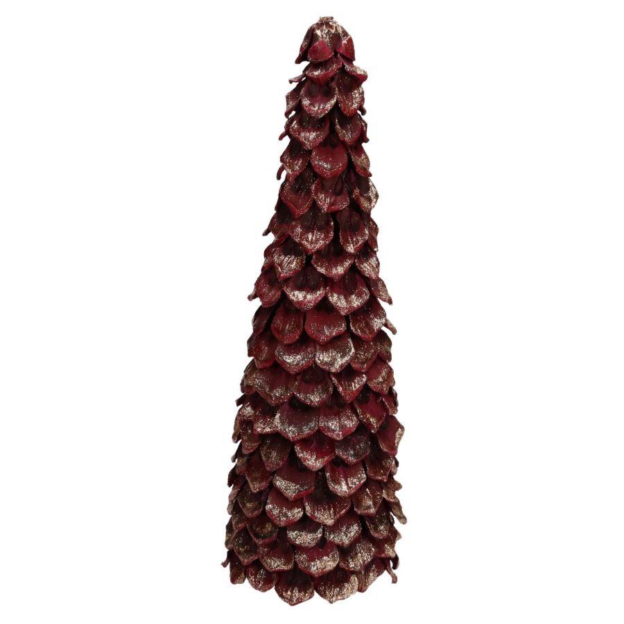 Albero Legno Amaranto Oro Pigna 15x15x38 cm