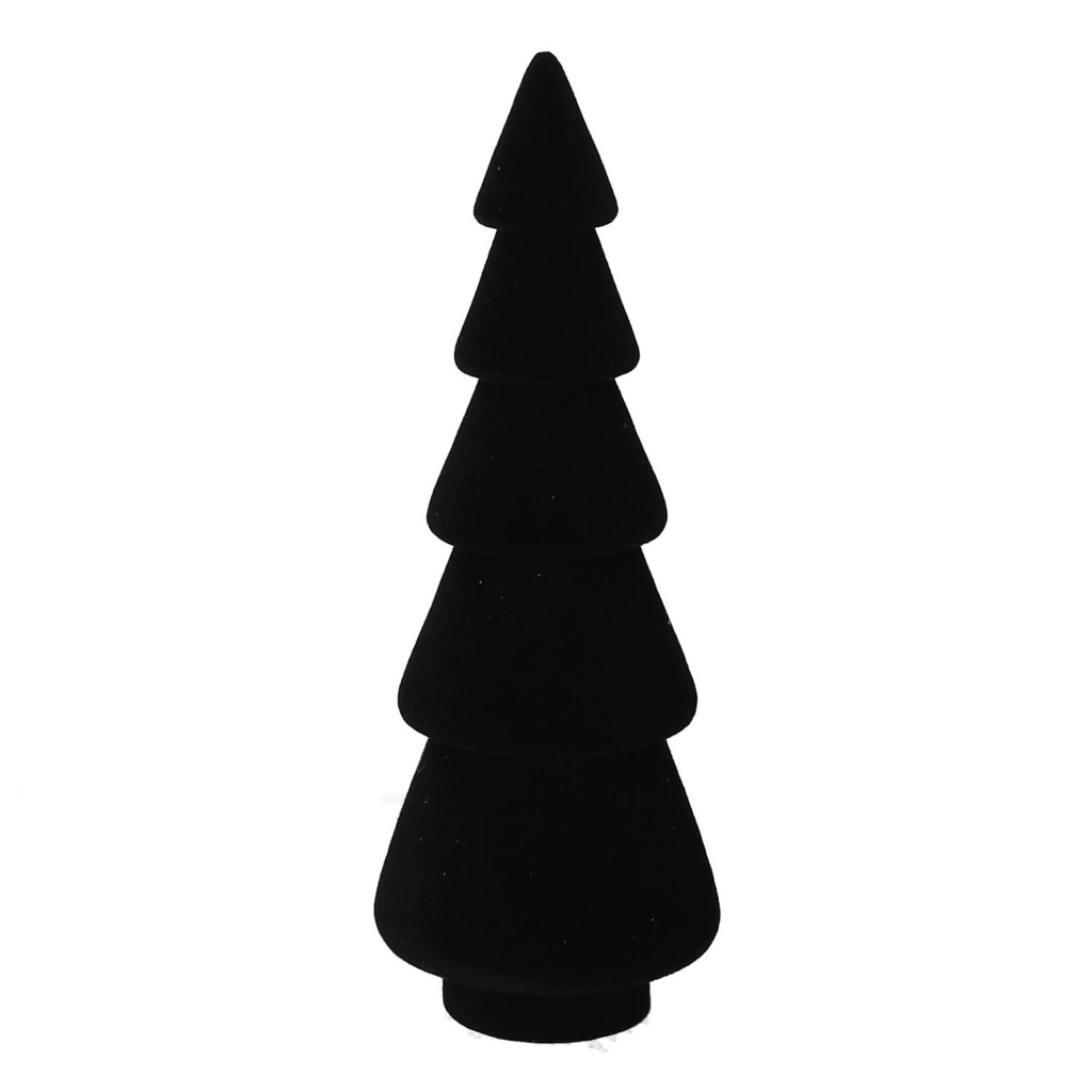 Albero in legno e velluto nero 9x9x25 cm