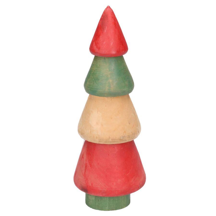 Albero in Legno Naturale Rosso Verde 7x19,5 cm