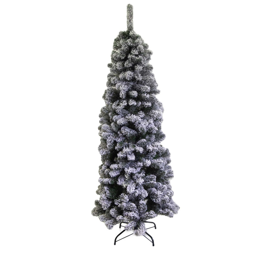 Albero Innevato Slim Monte Vettore con 653 Rami - 180 cm di Altezza e 74 cm di Larghezza