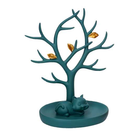 Albero espositore blu in resina 19x11x22,5 cm