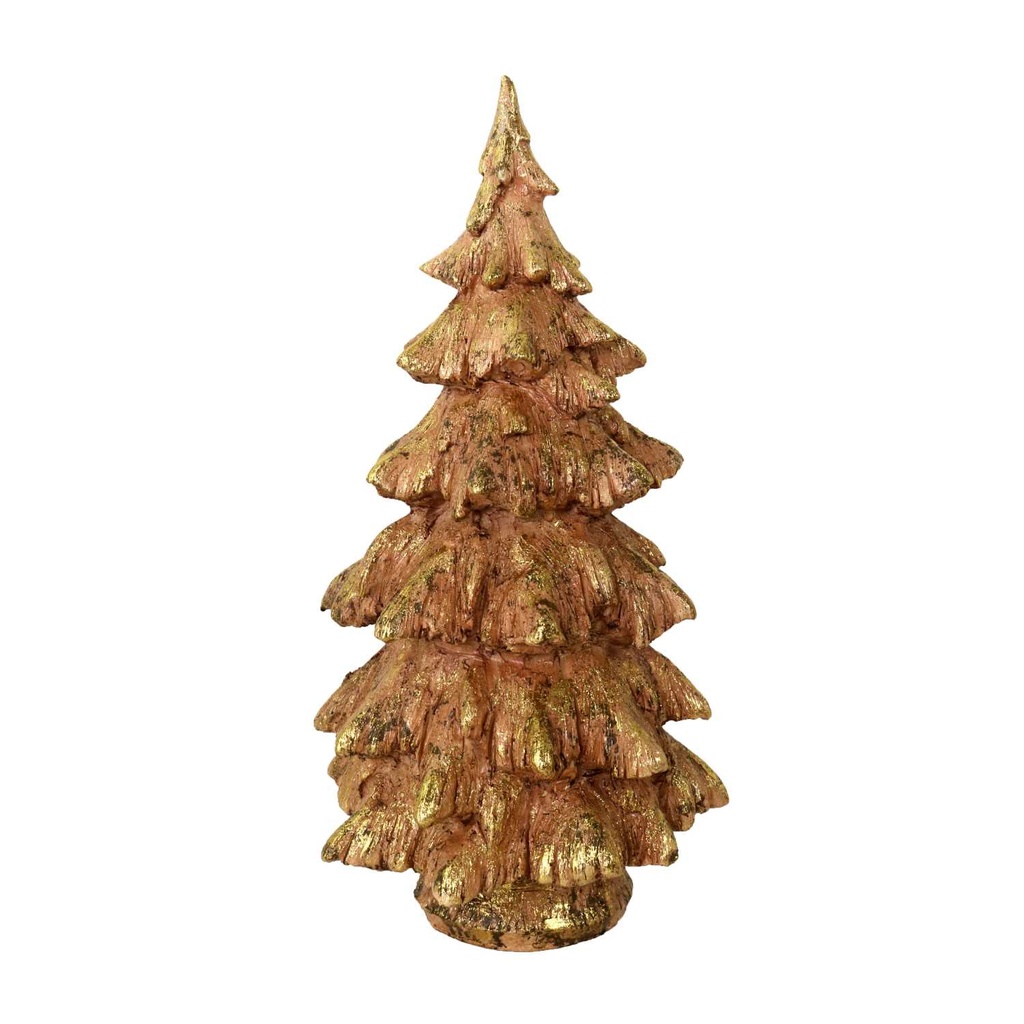 Albero di resina rosa glitter oro ø20x39 cm