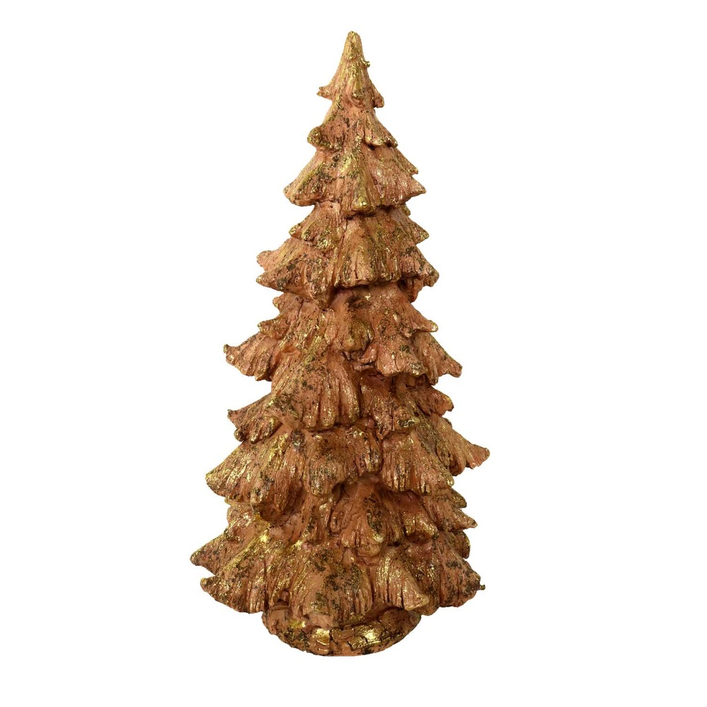Albero in Resina Rosa Glitter Oro 24x46 cm