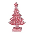 Albero rosso in resina con decori bianchi 16x5,7x24 cm