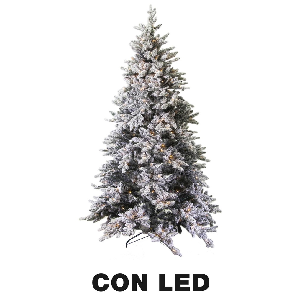 Albero innevato con 1167 rami e 300 LED, verde, ø112cm x 210cm