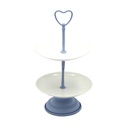 Alzata metallo indaco 2 piani 15x15x27 cm