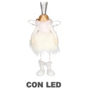 Angelo Metallo Bianco con LED 13x13x21 cm