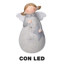 Angelo in resina con luce LED bianco 24x20,5x38cm