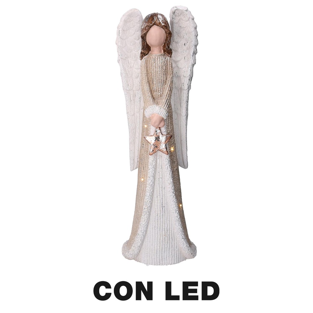 Angelo in Resina LED Oro 22x15x66 cm