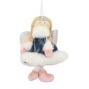 Angelo in tessuto blu cm13h17