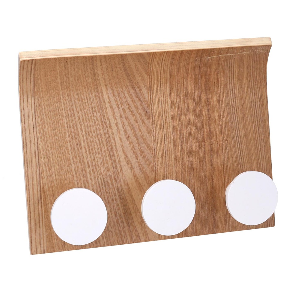 Appendino in legno 3 posti marrone 22x5x17 cm