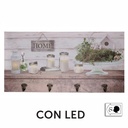 Appendino legno con led lanterna cm60x30x1,8 - 8 posti