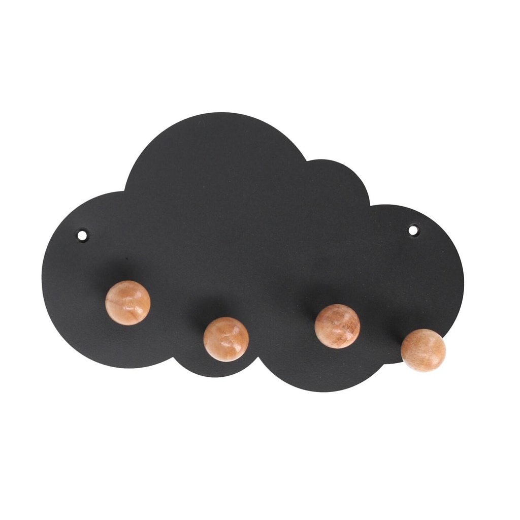 Appendino Nero Nuvola 3 Posti 23x4x14 cm