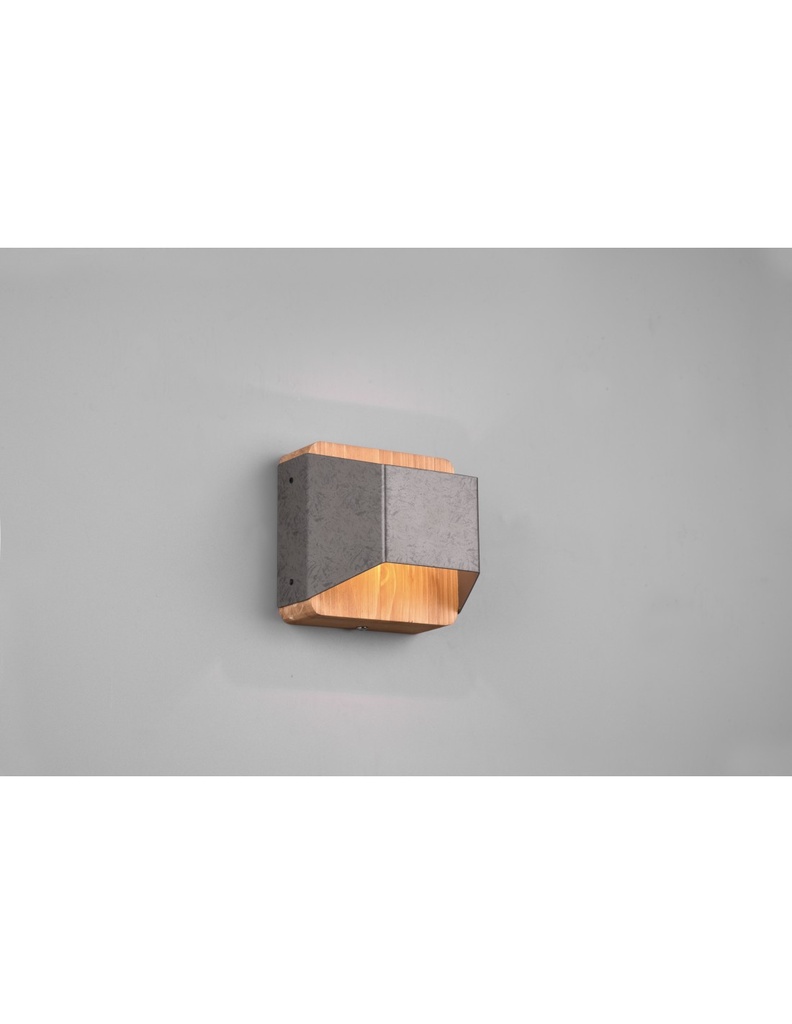 Applique Cubo Led 4,3w 3000k Legno Nichel Trio Lighting