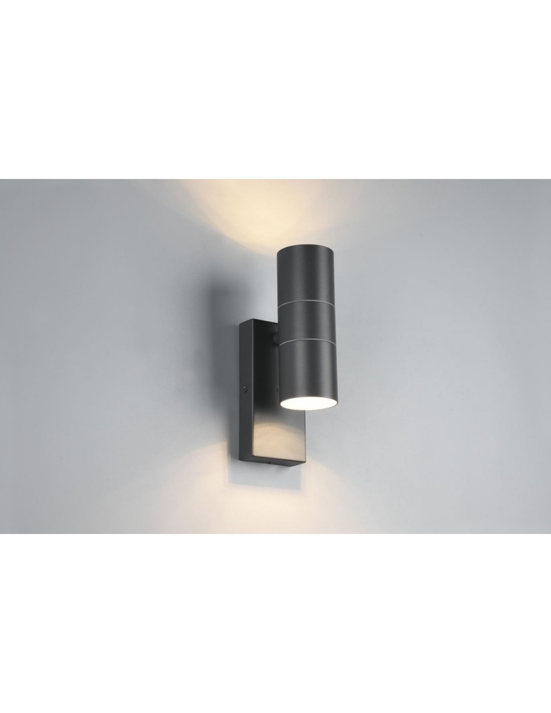 Applique Cilindro Doppia Emissione Antracite con Sensore Crepuscolare