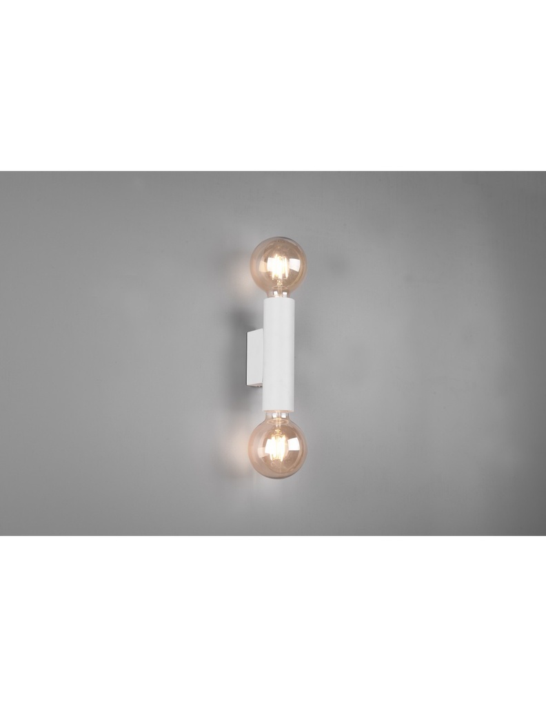 Applique Doppia Emissione 2xE27 Vannes Bianco H18 cm Trio Lighting