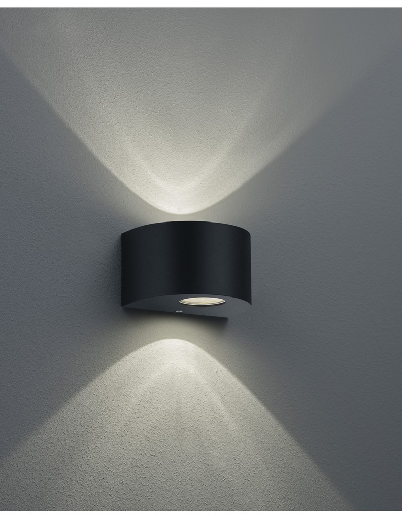 Applique Doppia Luce Led Rosario Nero H15 cm IP44 Trio Lighting