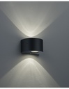Applique Doppia Luce Led Rosario Nero H15 cm IP44 Trio Lighting