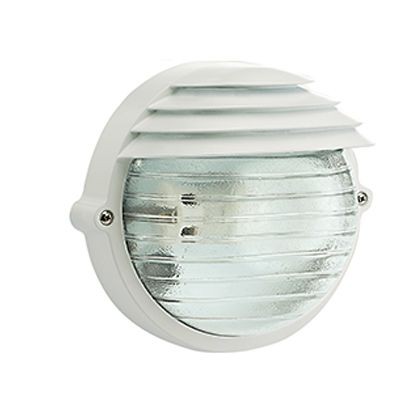 Applique Grande E27, Linea Palpebra Tonda, Bianco - Lampada da Parete in Alluminio Pressofuso e Vetro Stampato