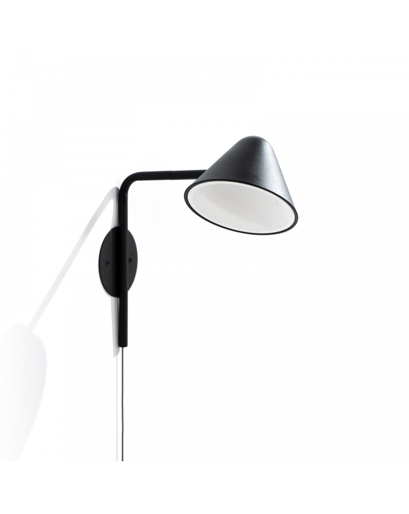 Applique LED in metallo nero opaco, 30cm x 27.5cm x 15cm
