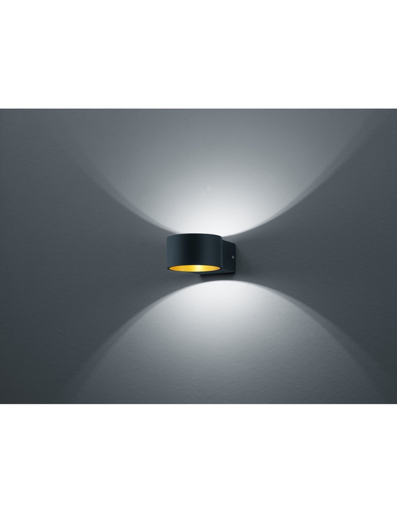 Applique LED doppia luce nero e oro Trio Lighting