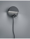 Applique Moderna Doppia Emissione Nero Con Faretto Orientabile