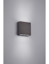 Applique Quadrata Thames Led Doppia Emissione Antracite 14x14 cm
