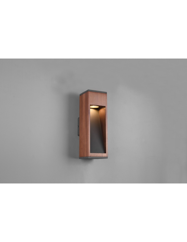 Applique rettangolare da esterno in legno naturale Canning GU10 IP54