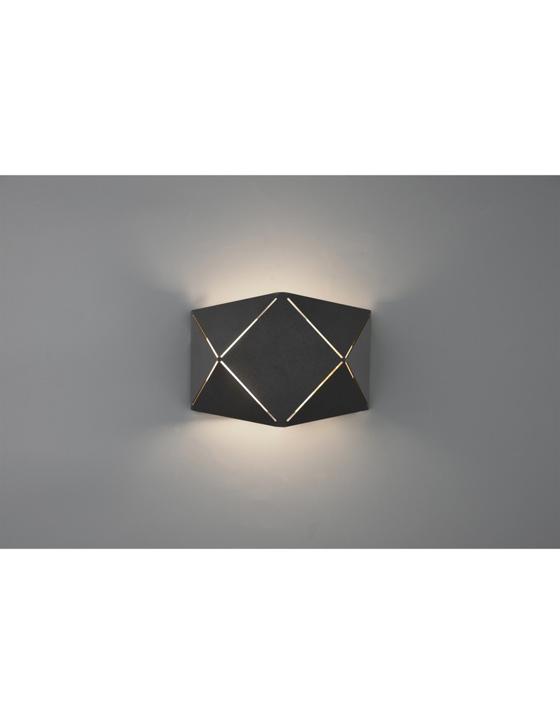 Applique Rettangolare Led Zandor Nero L18 cm Trio Lighting