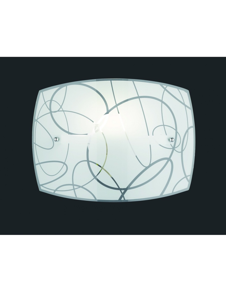 Applique Rettangolare Spirelli 1xE27 Vetro Decorato Con Cerchi Trio Lighting