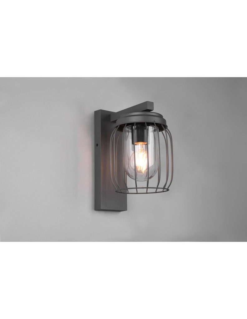 Applique Tuela Lanterna Rete Metallica Antracite IP44