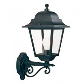 Applique in alluminio pressofuso con diffusori in vetro trasparente - Altezza max lampada 210mm - IP43 nero