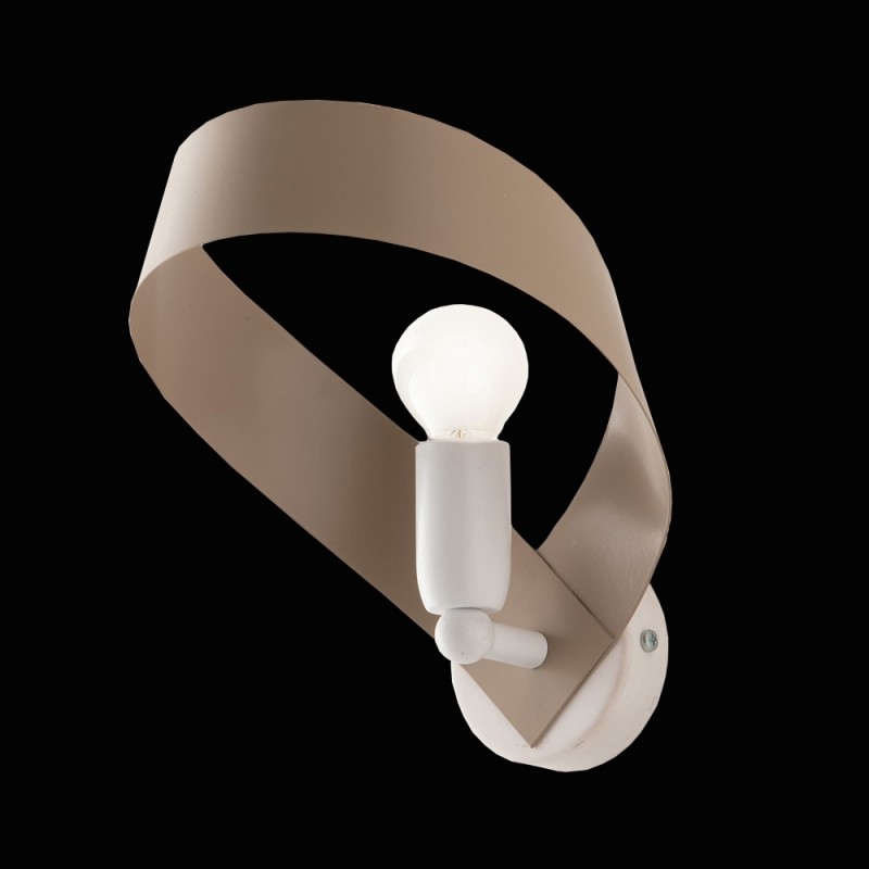 Applique in ferro Bianco Tortora una luce 66x h28 cm