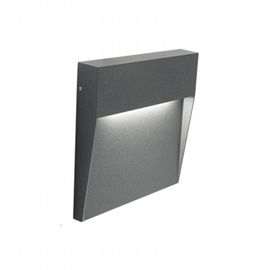 Applique quadrata in alluminio pressofuso con diffusore satinato - 3W - 391 lumen - Luce naturale grafite