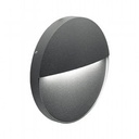 Applique tonda in alluminio pressofuso con diffusore satinato - 6W - 772 lumen - Luce naturale - IP65 grafite