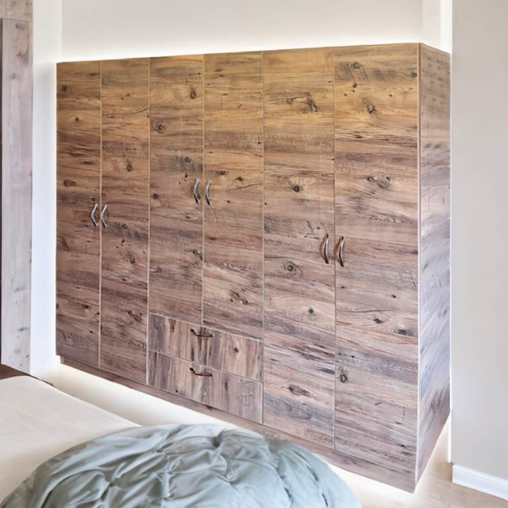 Armadio 6 ante e 2 cassetti in rovere L 200 x P 40 x H 180 cm